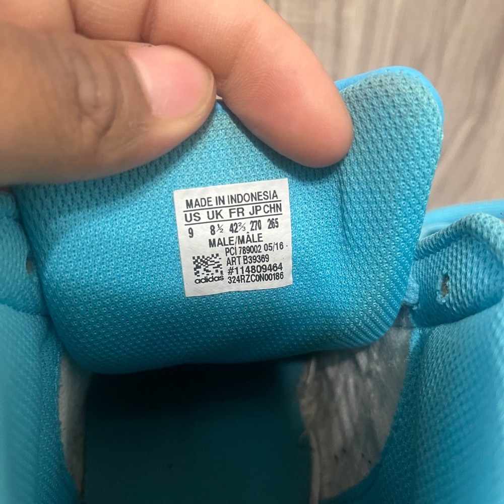 Adidas Pro Model Men Basketball Shoes Size 9 Baby Blue White Shell Toe Sneakers - Picture 7 of 11